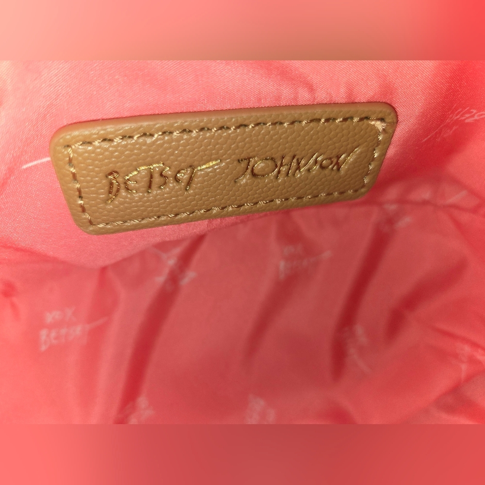 Betsey Johnson Tan and Pink Football Crossbody Bag - Picture 10 of 10